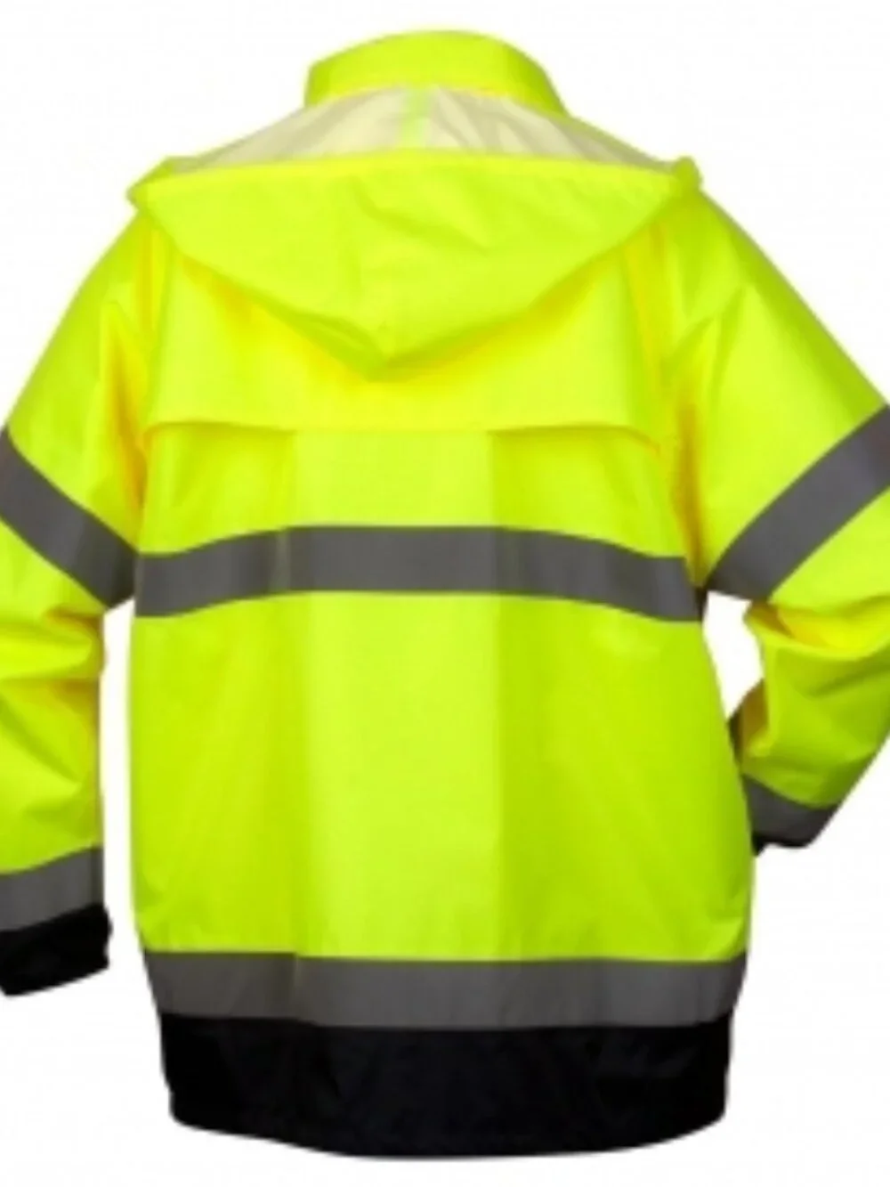 Premium Hi-Vis Rain Jacket with Drawstring Hood